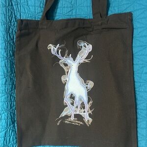 NWT Harry Potter Stag Tote Bag Forbidden Forest HP black